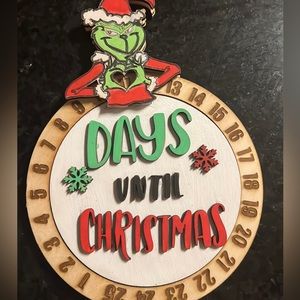 Grinch Xmas countdown sign